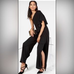 Adriana Papell  black One-shoulder jumpsuit
